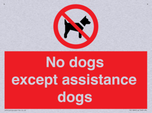 No dogs except assistance dogs